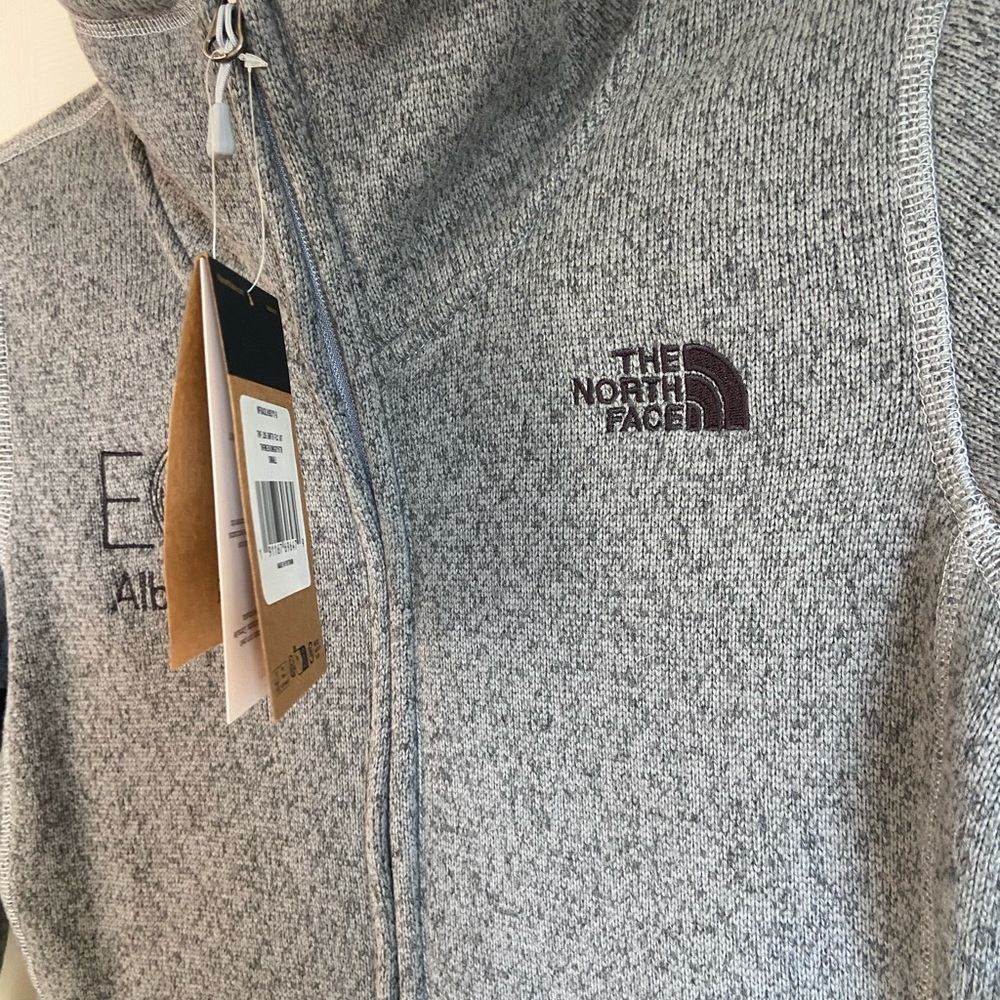 The North Face Women’s Fleece Jacket Small Gray Full Zip Recycled w/ Logo - Picture 6 of 9